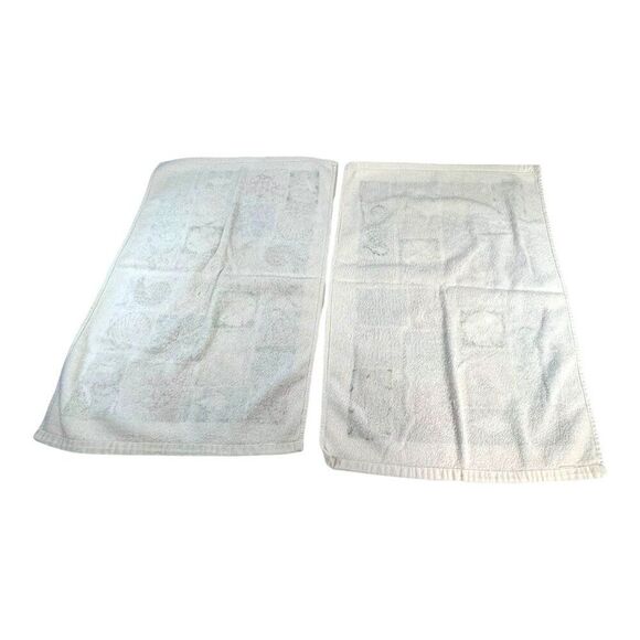 Set Of 2 Coastal Themed Kitchen Hand Towels Seashells & Starfish 17" X 25" READ - Picture 3 of 5